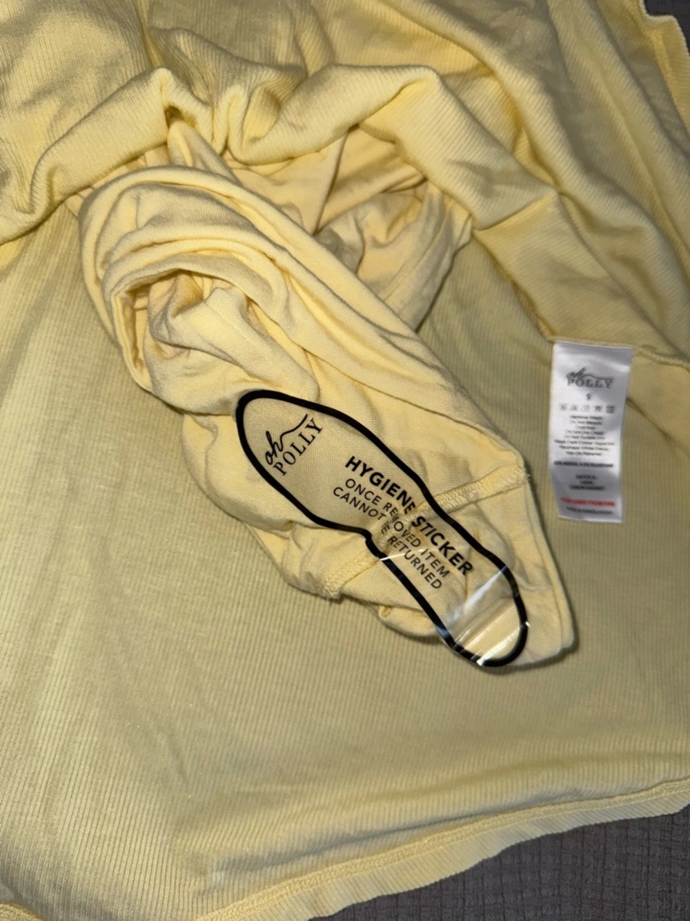 Oh Polly Pale Yellow Ribbed V‑Neck Mini Dress - Picture 13 of 13